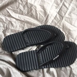 Black Croc Flip Flop Sandal
